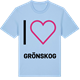 Blue Soul t-shirt med Jag älskar Grönskog t-shirt stort tryck
