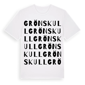 Grönskull ordlek t-shirt – ekologisk bomull t-shirt från Pinshirt
