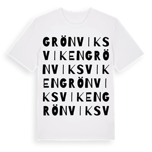 Grönviksviken ordlek t-shirt – ekologisk bomull t-shirt från Pinshirt