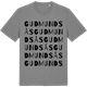 Mid Heather Gray t-shirt med Gudmundsås ordlek t-shirt