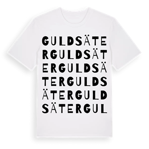 Guldsäter ordlek t-shirt – ekologisk bomull t-shirt från Pinshirt