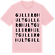 Pink Cotton t-shirt med Gullbrohult ordlek t-shirt