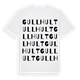 White t-shirt med Gullhult ordlek t-shirt