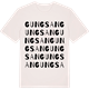Vintage White t-shirt med Gungsan ordlek t-shirt
