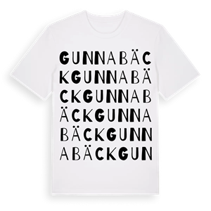 Gunnabäck ordlek t-shirt – ekologisk bomull t-shirt från Pinshirt