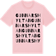 Pink Cotton t-shirt med Gunnarshyltan ordlek t-shirt