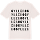 Vintage White t-shirt med Gyllebo ordlek t-shirt