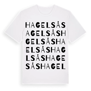 Hagelsås ordlek t-shirt – ekologisk bomull t-shirt från Pinshirt