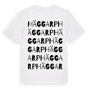 Häggarp ordlek t-shirt – ekologisk bomull t-shirt från Pinshirt