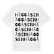 White t-shirt med Häggåsen ordlek t-shirt