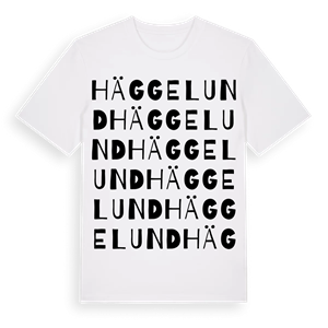 Häggelund ordlek t-shirt – ekologisk bomull t-shirt från Pinshirt