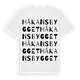 White t-shirt med Håkansbygget ordlek t-shirt