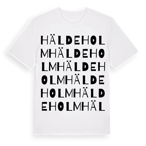 Häldeholm ordlek t-shirt – ekologisk bomull t-shirt från Pinshirt