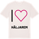 Vintage White t-shirt med Jag älskar Häljarem t-shirt stort tryck