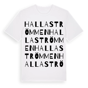 Hallaströmmen ordlek t-shirt – ekologisk bomull t-shirt från Pinshirt