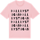 Pink Cotton t-shirt med Hallbystugan ordlek t-shirt