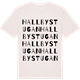 Vintage White t-shirt med Hallbystugan ordlek t-shirt