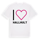 White t-shirt med Jag älskar Hallhult t-shirt stort tryck