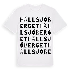 Hällsjöberget ordlek t-shirt – ekologisk bomull t-shirt från Pinshirt