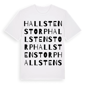 Hallstenstorp ordlek t-shirt – ekologisk bomull t-shirt från Pinshirt