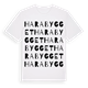 White t-shirt med Harabygget ordlek t-shirt