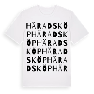 Häradsköp ordlek t-shirt – ekologisk bomull t-shirt från Pinshirt
