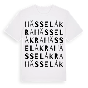Hässelåkra ordlek t-shirt – ekologisk bomull t-shirt från Pinshirt