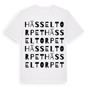 Hässeltorpet ordlek t-shirt – ekologisk bomull t-shirt från Pinshirt