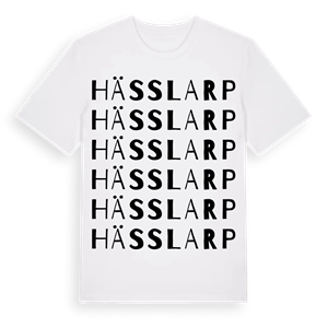 Hässlarp ordlek t-shirt – ekologisk bomull t-shirt från Pinshirt