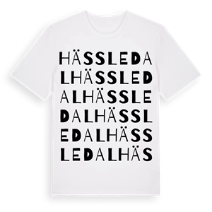 Hässledal ordlek t-shirt – ekologisk bomull t-shirt från Pinshirt