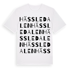 Hässledalen ordlek t-shirt – ekologisk bomull t-shirt från Pinshirt