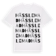 White t-shirt med Hässlemad ordlek t-shirt