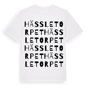 Hässletorpet ordlek t-shirt – ekologisk bomull t-shirt från Pinshirt