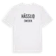 White t-shirt med Hässlid i Sverige t-shirt