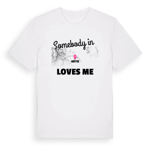 Någon i Hätte älskar mig t-shirt – ekologisk bomull t-shirt från Pinshirt