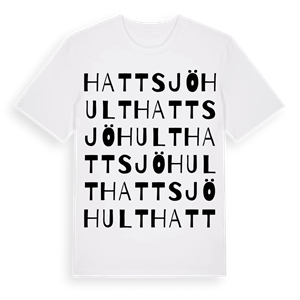 Hattsjöhult ordlek t-shirt – ekologisk bomull t-shirt från Pinshirt