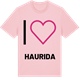 Pink Cotton t-shirt med Jag älskar Haurida t-shirt stort tryck
