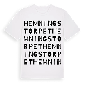 Hemningstorpet ordlek t-shirt – ekologisk bomull t-shirt från Pinshirt