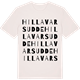 Vintage White t-shirt med Hillavarsudde ordlek t-shirt