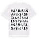 White t-shirt med Hjälmsås ordlek t-shirt