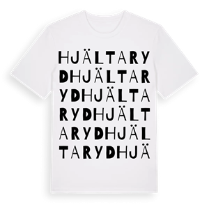 Hjältaryd ordlek t-shirt – ekologisk bomull t-shirt från Pinshirt
