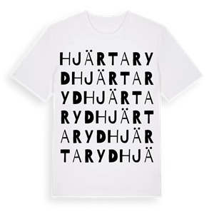 Hjärtaryd ordlek t-shirt – ekologisk bomull t-shirt från Pinshirt