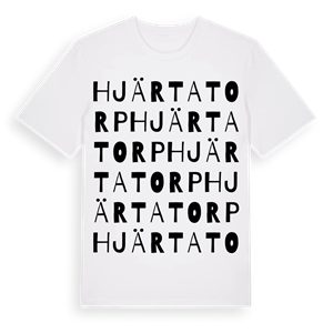 Hjärtatorp ordlek t-shirt – ekologisk bomull t-shirt från Pinshirt