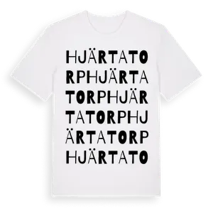 Hjärtatorp ordlek t-shirt – ekologisk bomull t-shirt från Pinshirt