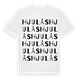 White t-shirt med Hjulås ordlek t-shirt