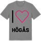 Mid Heather Gray t-shirt med Jag älskar Högås t-shirt stort tryck