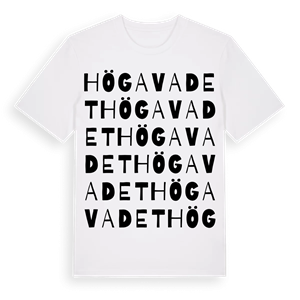 Högavadet ordlek t-shirt – ekologisk bomull t-shirt från Pinshirt