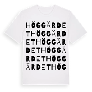 Höggärdet ordlek t-shirt – ekologisk bomull t-shirt från Pinshirt