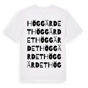 Höggärdet ordlek t-shirt – ekologisk bomull t-shirt från Pinshirt