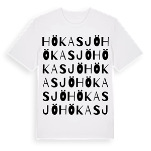 Hökasjö ordlek t-shirt – ekologisk bomull t-shirt från Pinshirt